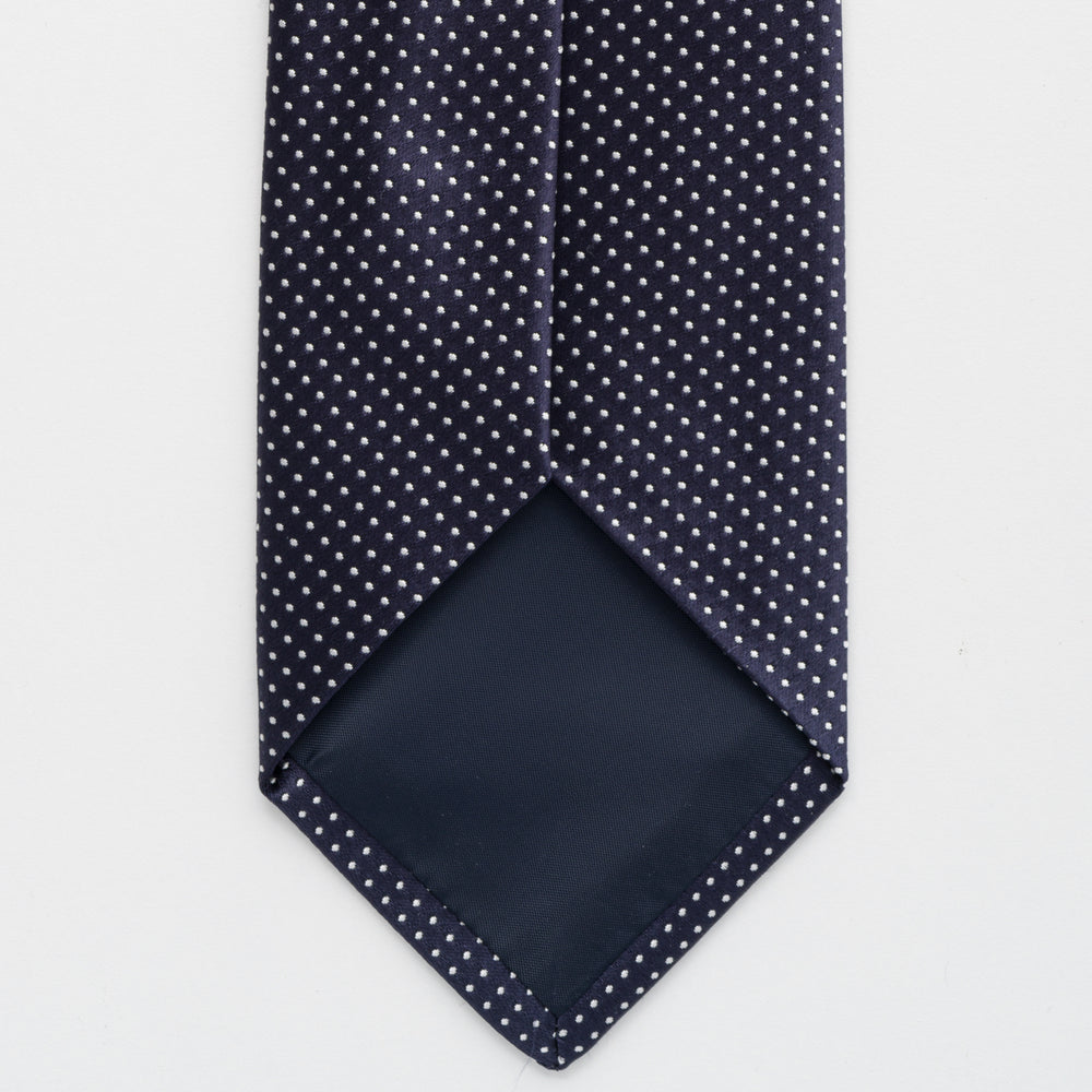 Shiny Silk Ceremony Tie Small Blue Dots - TAL303