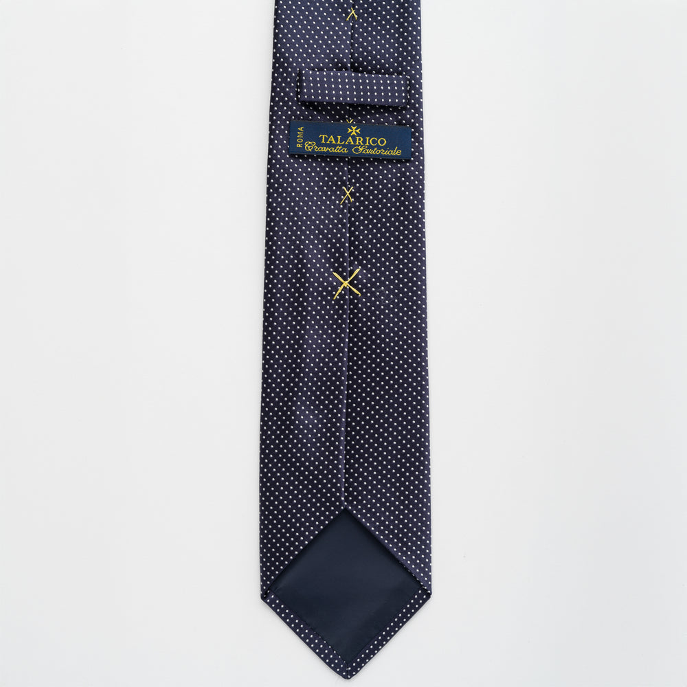 Shiny Silk Ceremony Tie Small Blue Dots - TAL303
