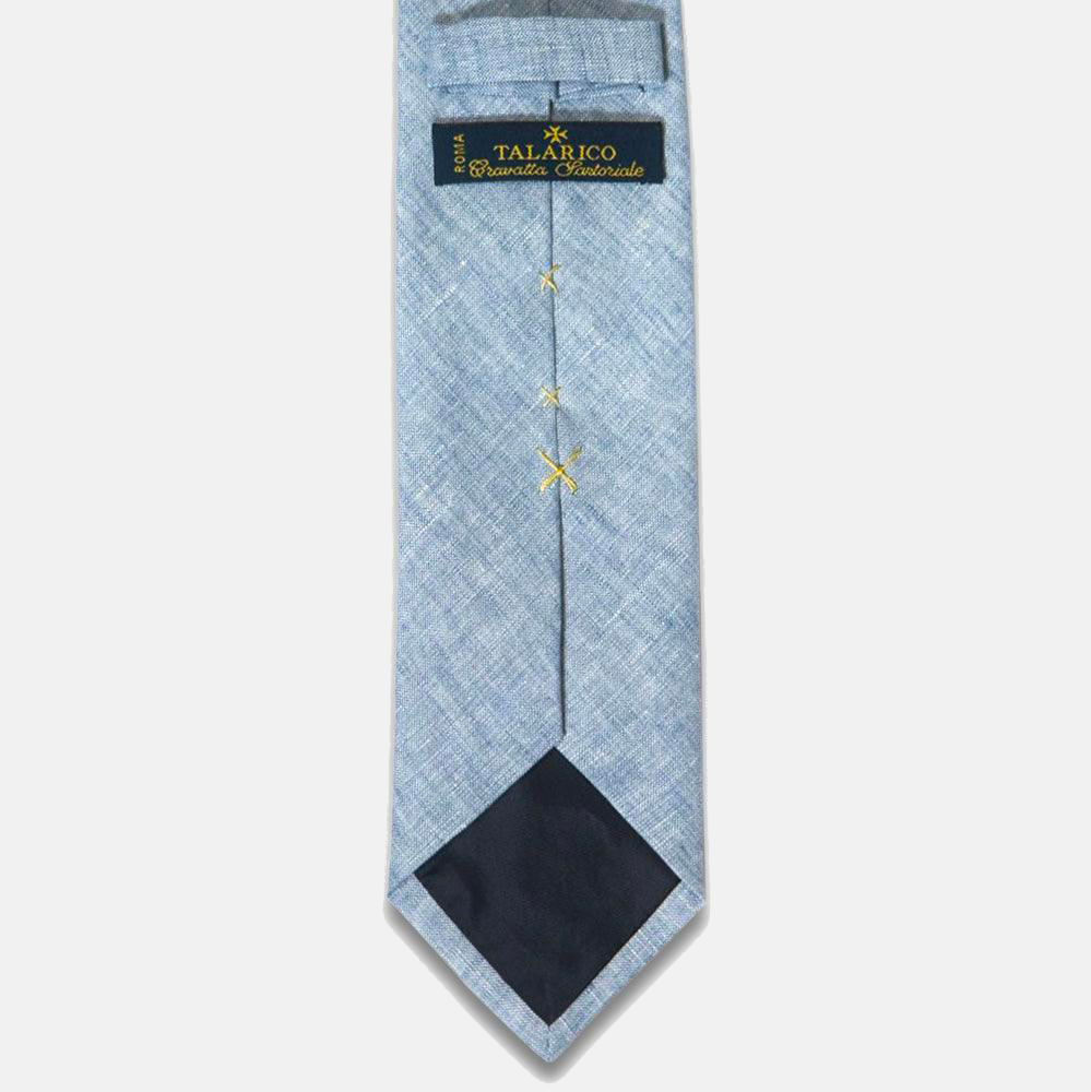3 Fold Tie in Irish Linen Light Blue - TAL 321