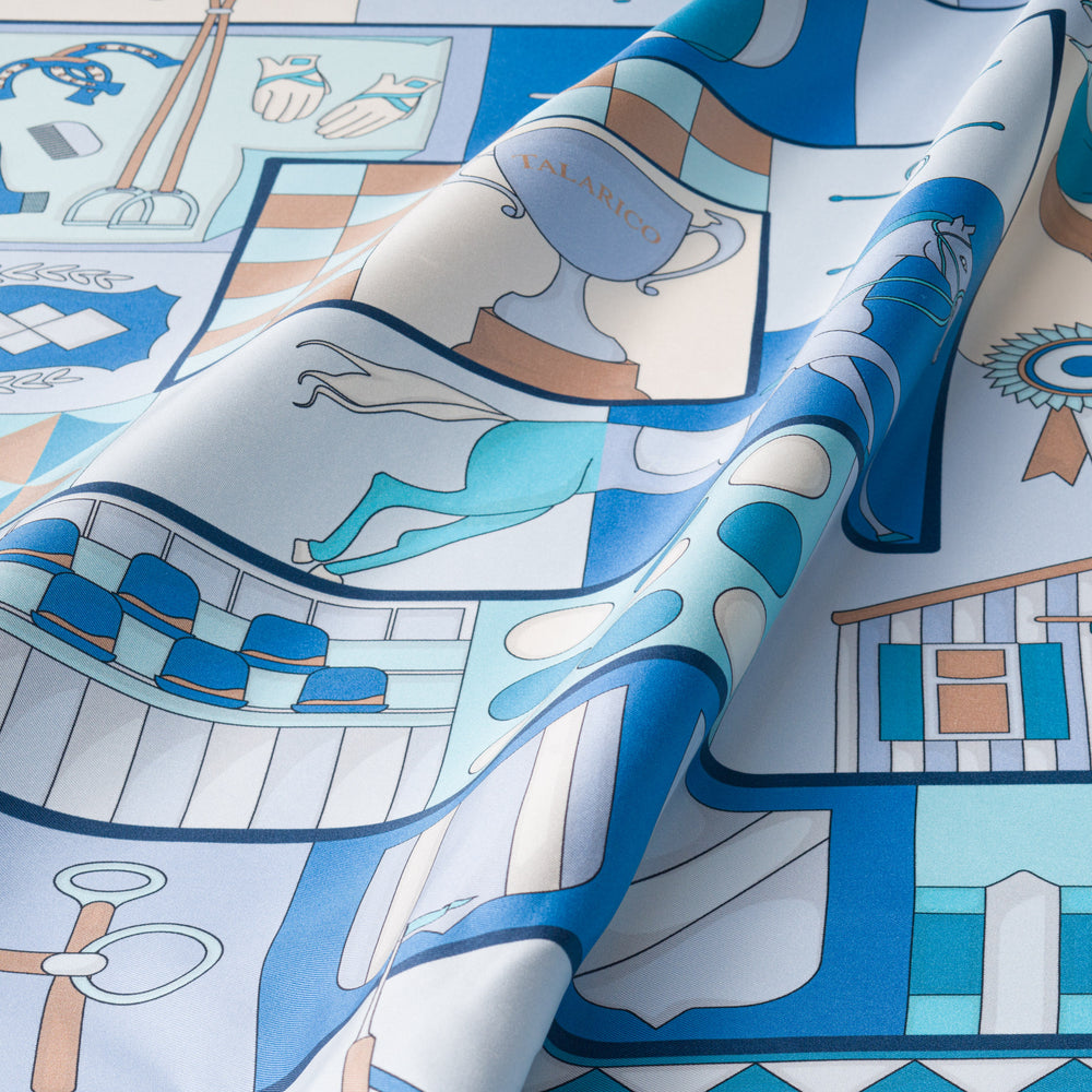 90 Twill Silk Scarf Equestrian Harmony