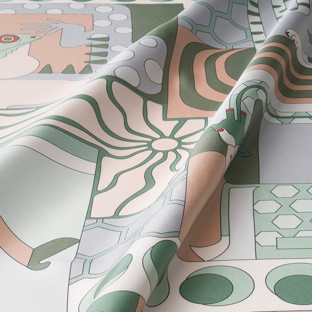 Jungle Symphony 90 Twill Silk Scarf