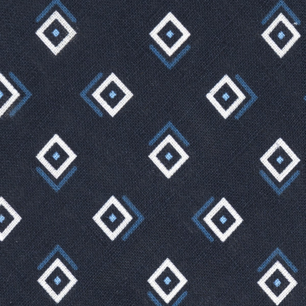 3-Fold Tie in Irish Linen Geometric Fantasy Light Blue-M49113