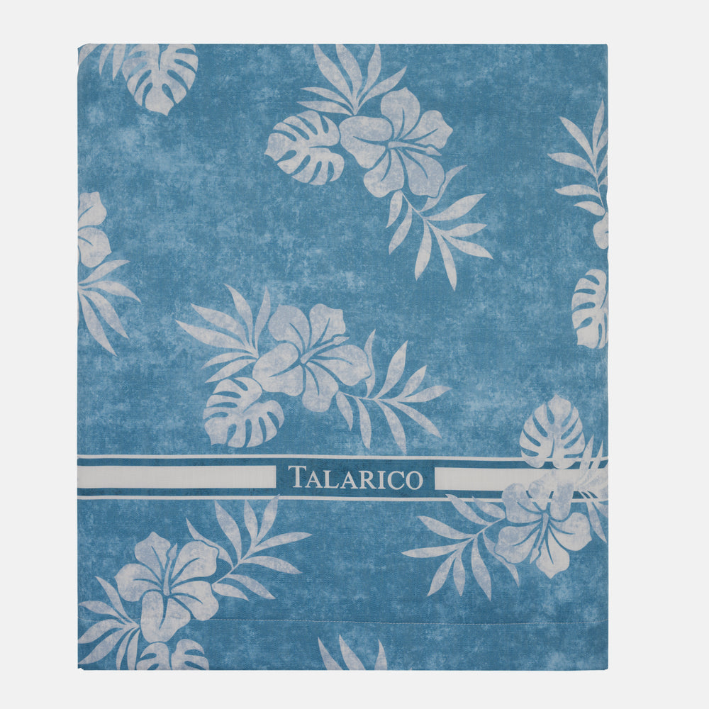 Linen and Terry Beach Towel | Tropea Pattern | Turquoise
