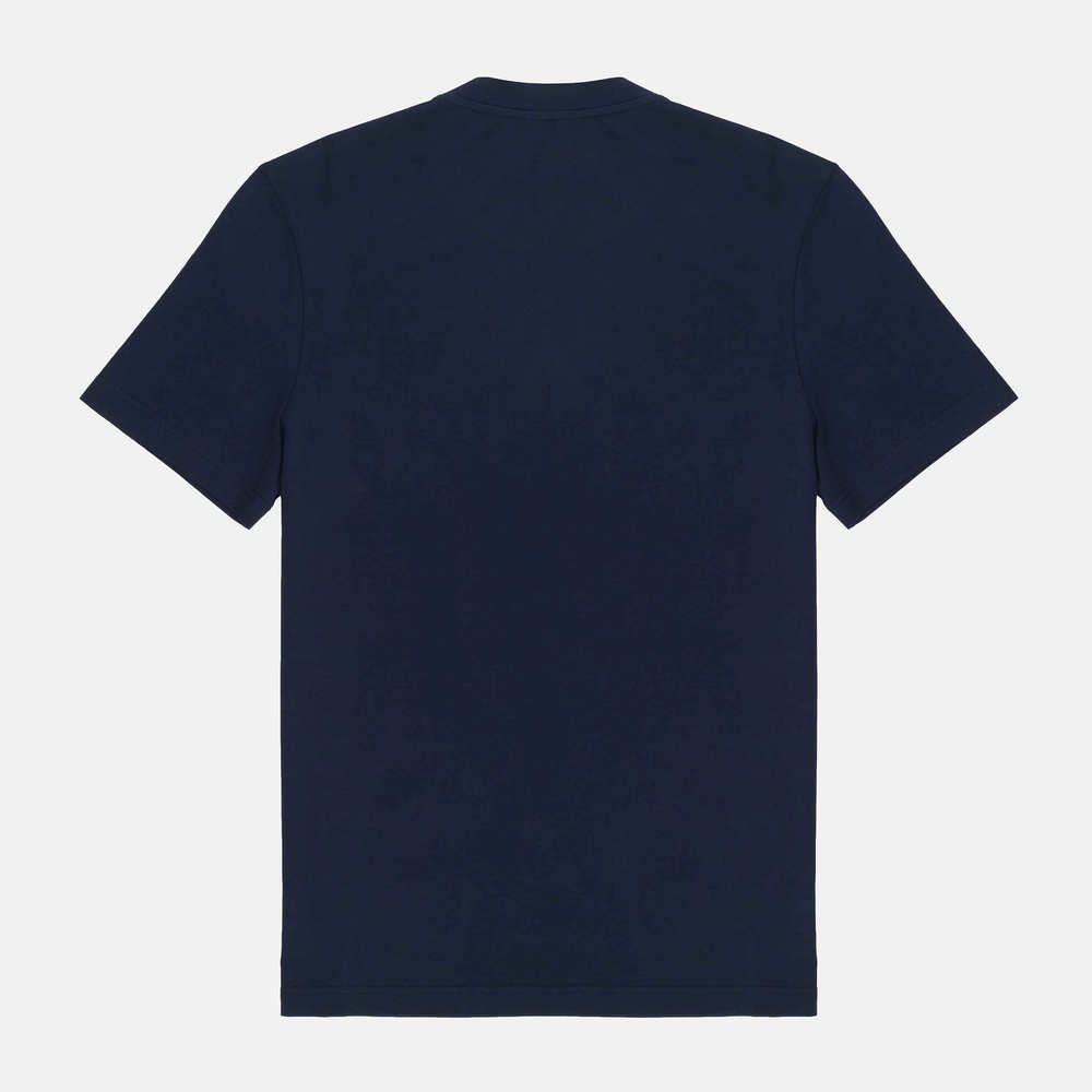 T SHIRT TALARICO IN COTONE BLU CON LOGO ARANCIONE