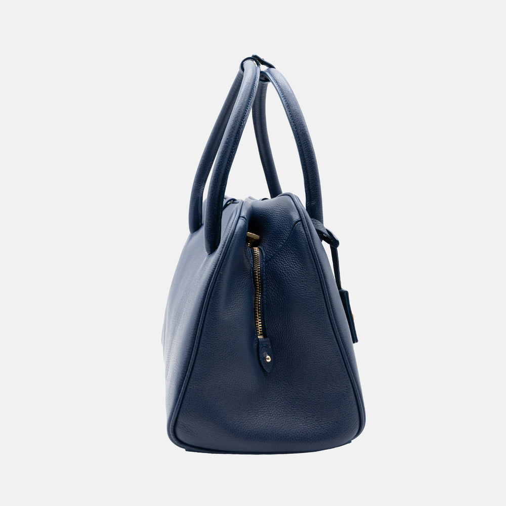 Borsa T Sleek Talarico in pelle martellata colore Blu