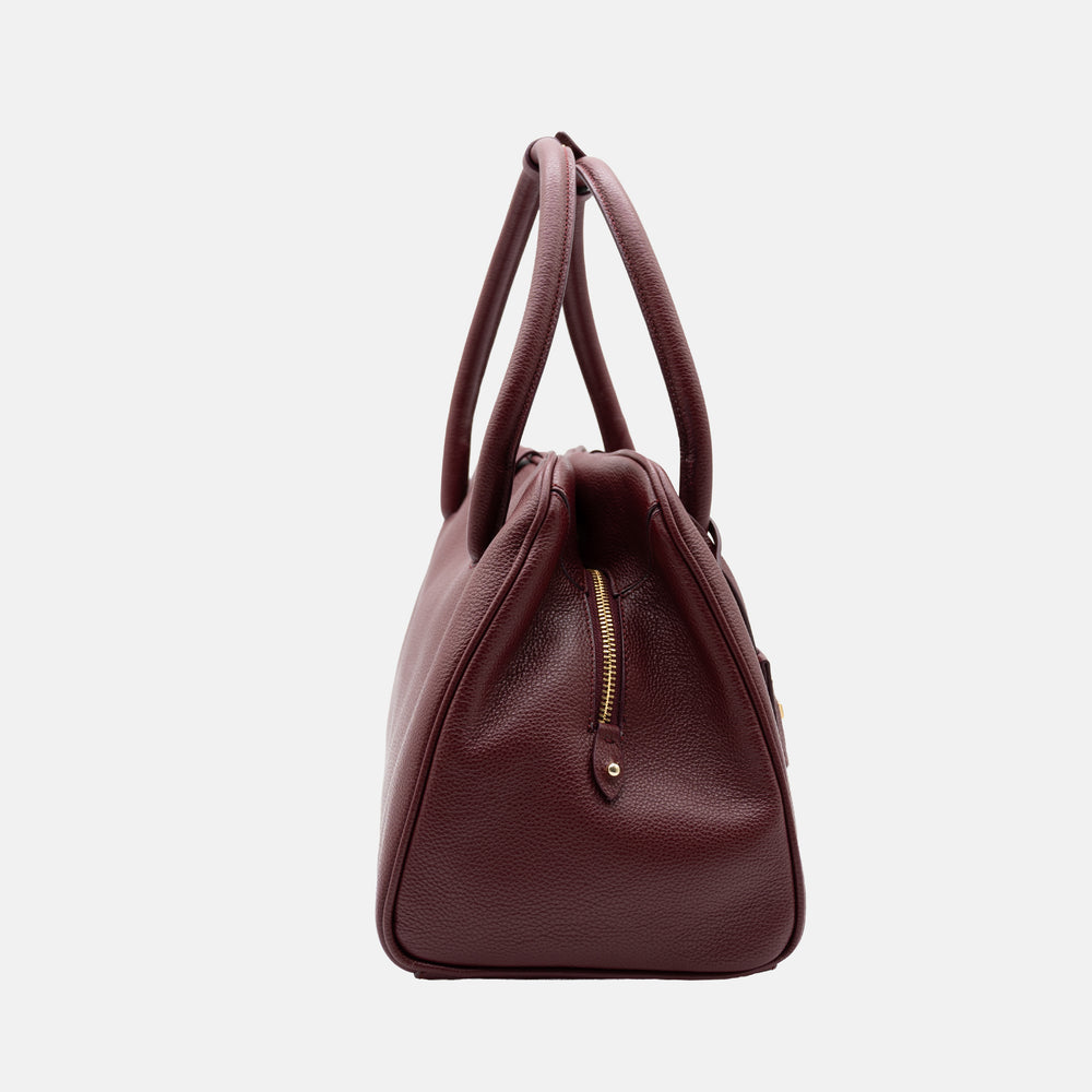 Borsa T Sleek Talarico in pelle martellata colore Bordeaux