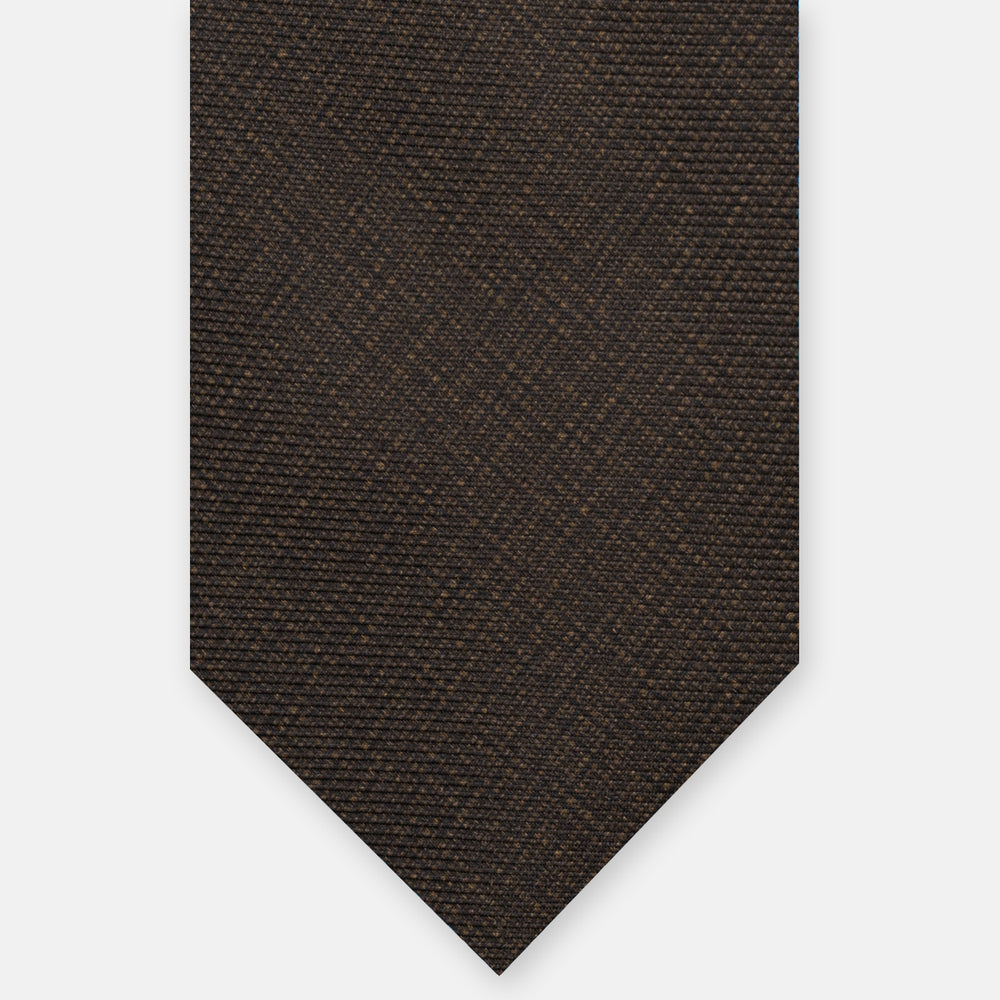 3-FOLD SOLID BROWN SILK TWILL TIE – JA151026_2