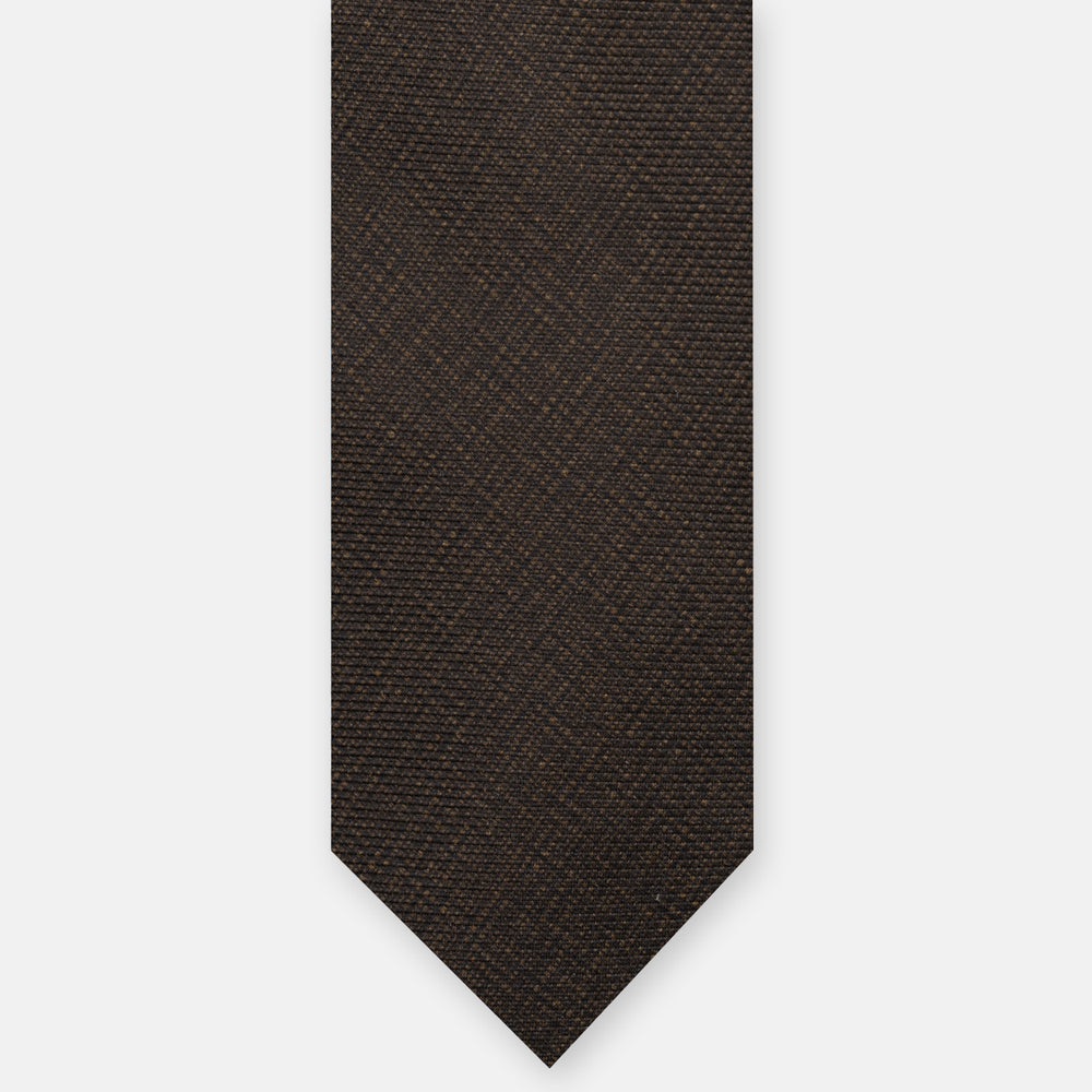 3-FOLD SOLID BROWN SILK TWILL TIE – JA151026_2