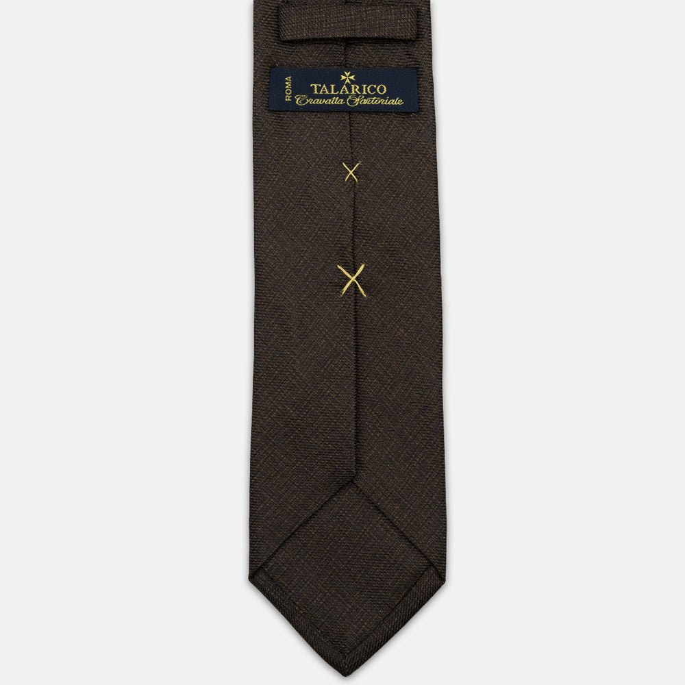 3-FOLD SOLID BROWN SILK TWILL TIE – JA151026_2