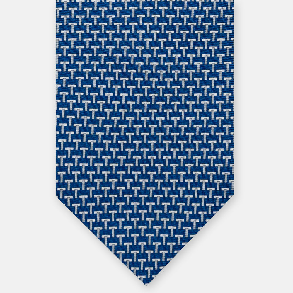 3-Fold Silk Ties T Iconica Blue Grey