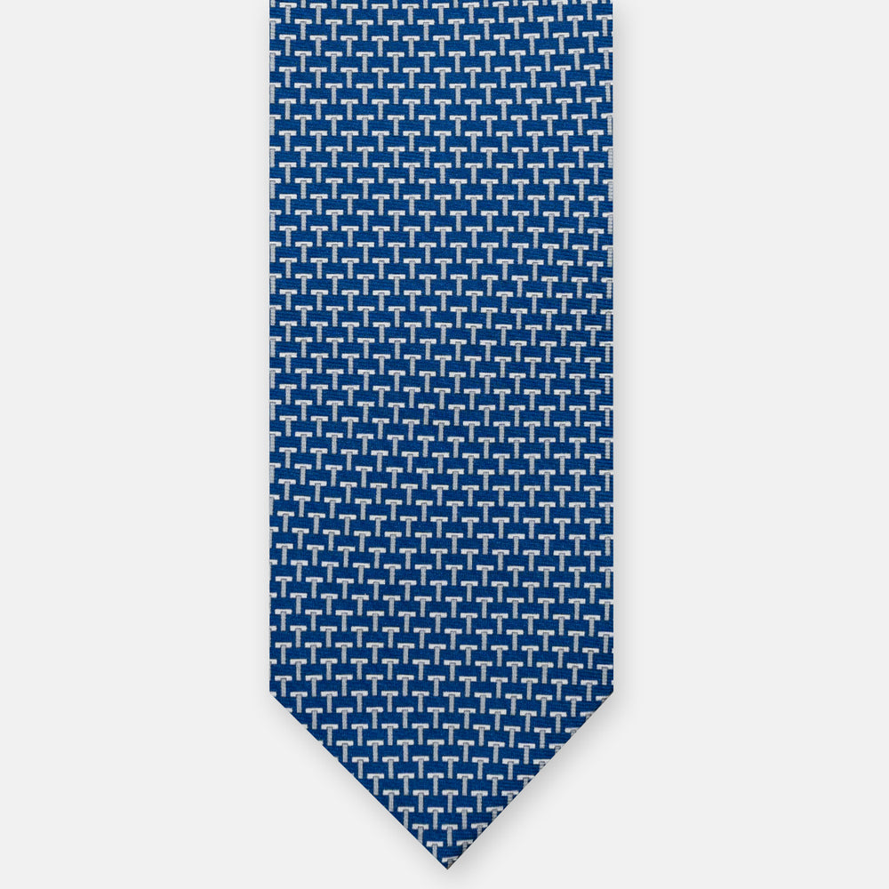 3-Fold Silk Ties T Iconica Blue Grey