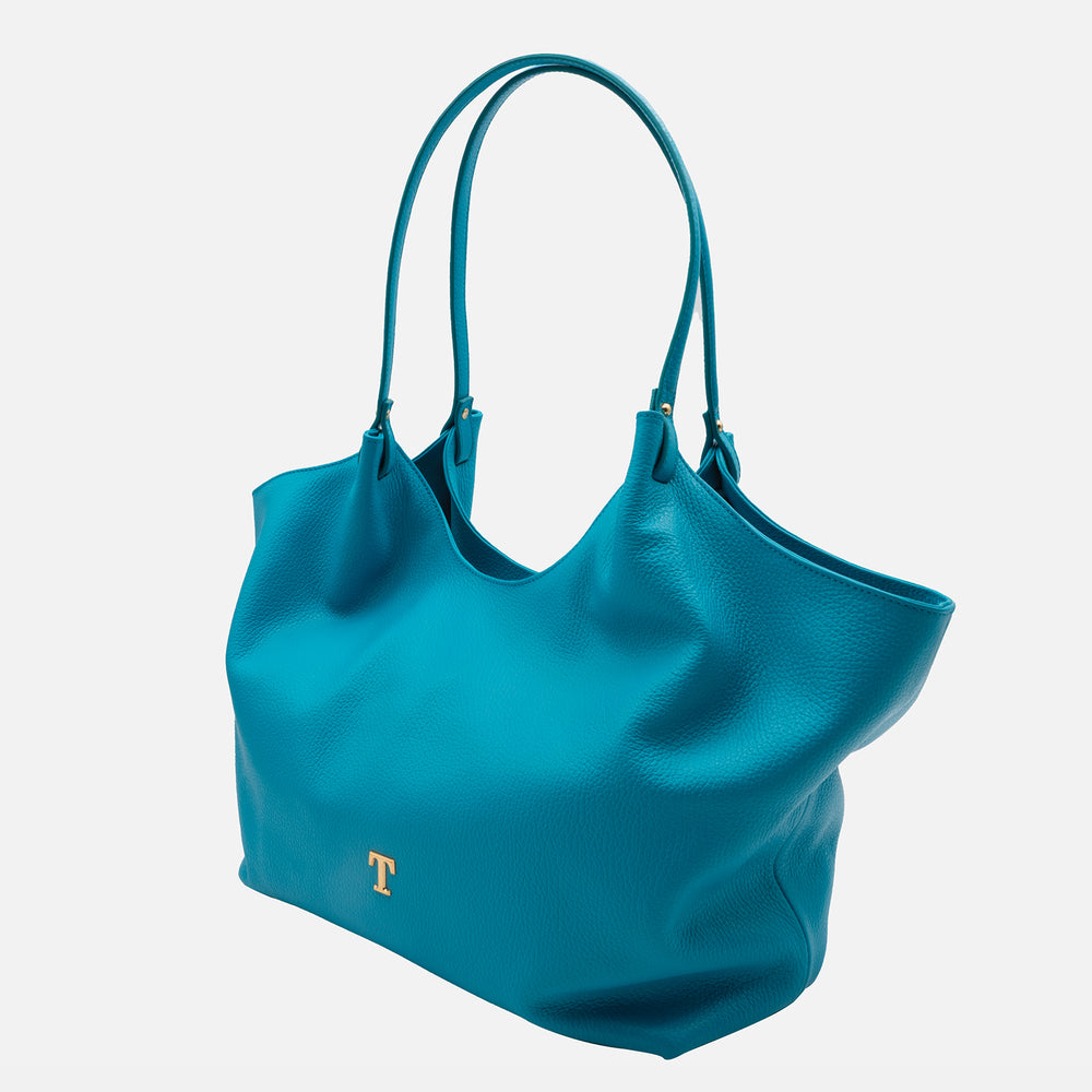 Borsa Talarico in pelle martellata colore Turchese