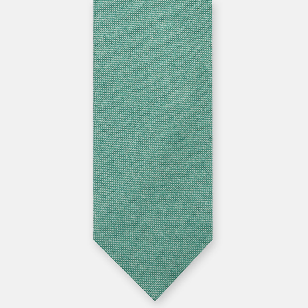 Cravatta 3 Pieghe Sartoriale in Cashmere delle Migliori Tessiture Biellesi,Verde