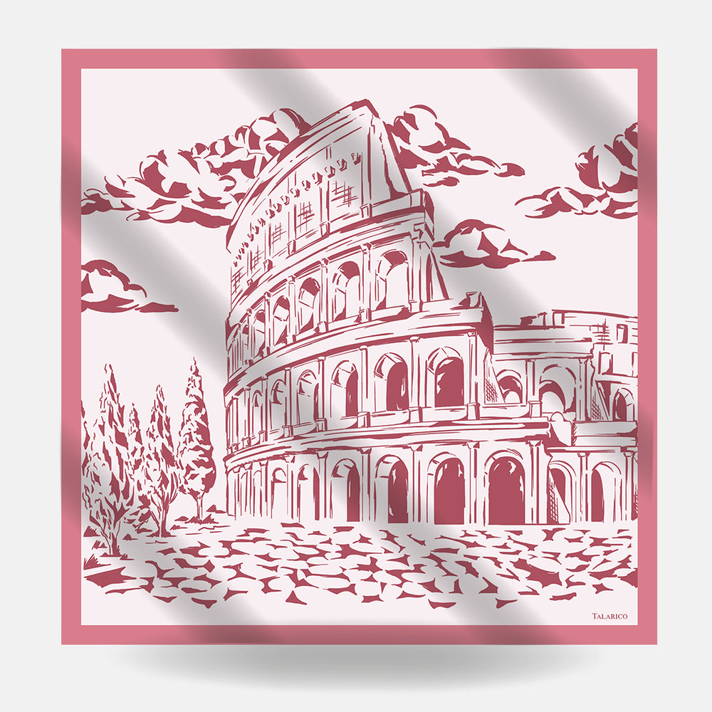 Silk Twill Scarf 90  Roma Glamour Colosseo