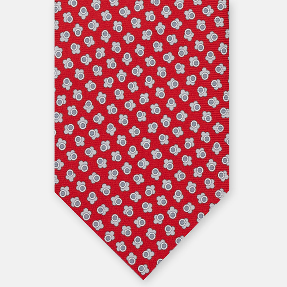 3 FOLD SILK TIE, MICRO-PATTERN, RED - JA064422_3 T