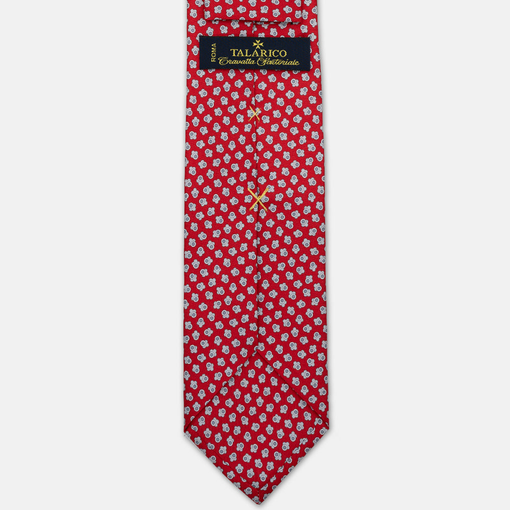 3 FOLD SILK TIE, MICRO-PATTERN, RED - JA064422_3 T
