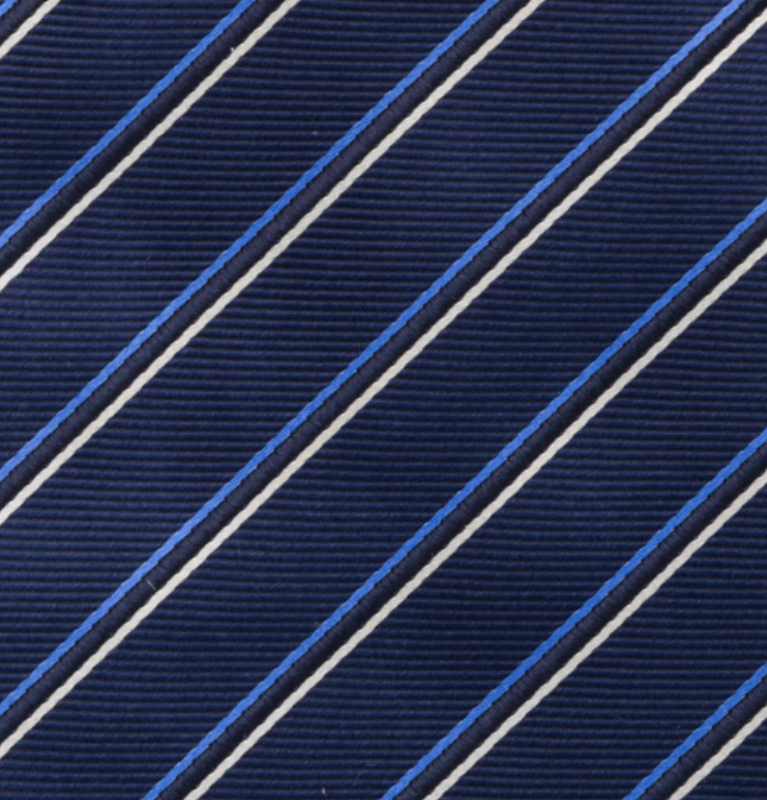 1999 Collection Heavy Silk Blue Tie with Thin Stripes