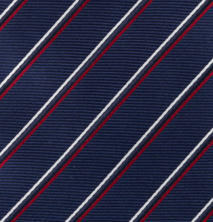 1999 Collection Heavy Silk Blue Tie with Thin Stripes