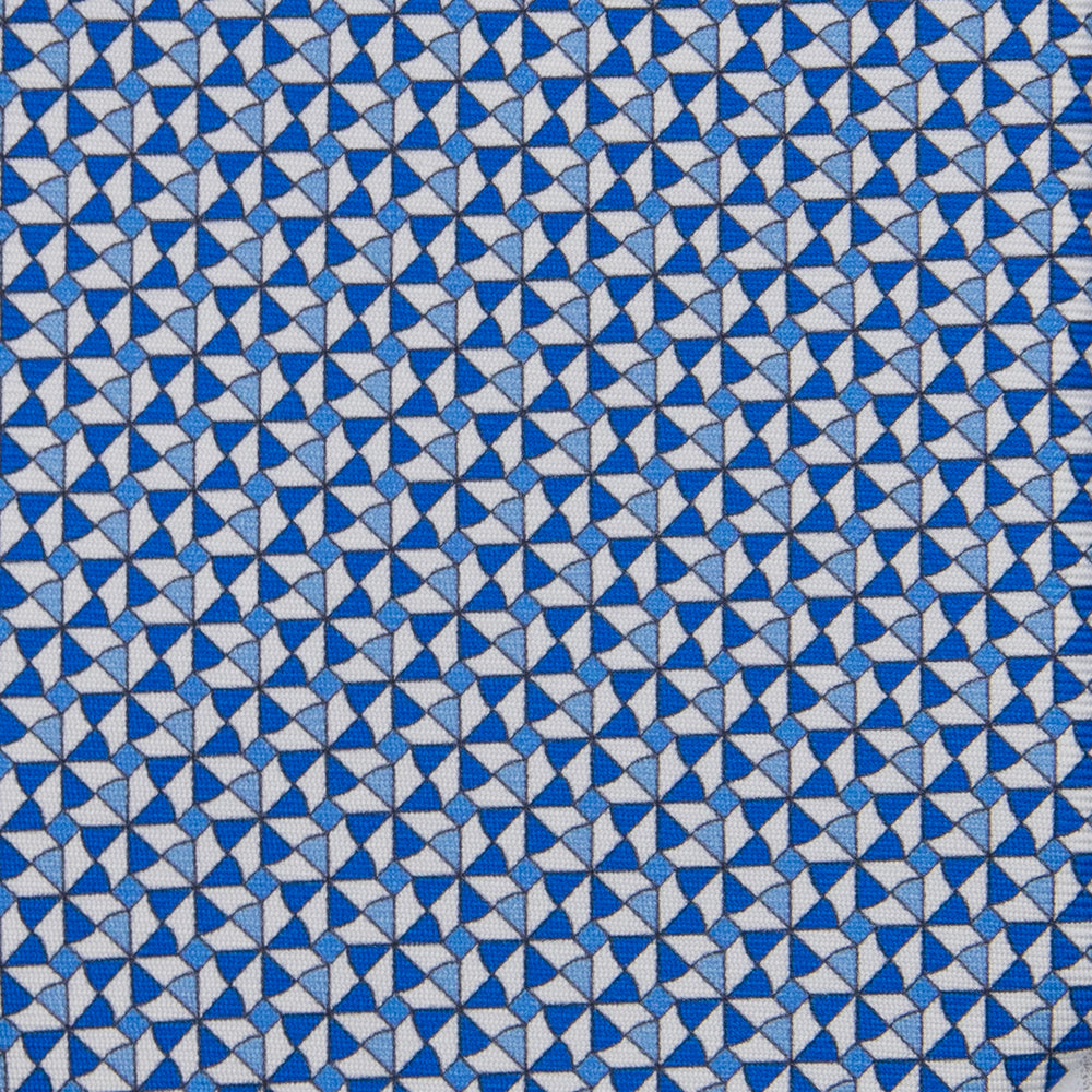 3-fold Silk Tie with Geometric Pattern White-M50028