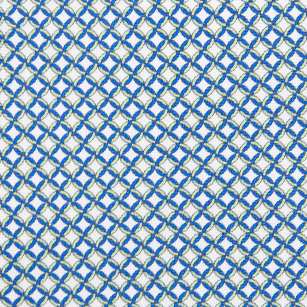 3-fold Silk Tie with White Linked Pattern - M49147
