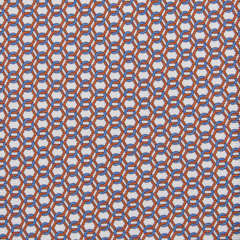 3-fold Silk Tie with White Linked Pattern - MO8468