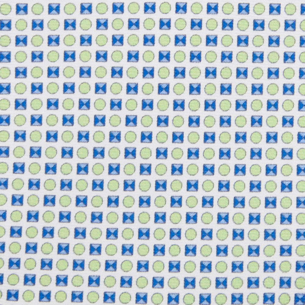 3-fold Silk Tie with Geometric Pattern in White - M50003