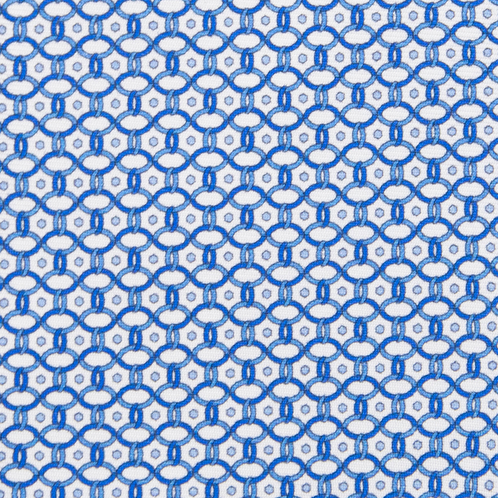 3-fold Tie in White Linked Pattern Silk - MO9962
