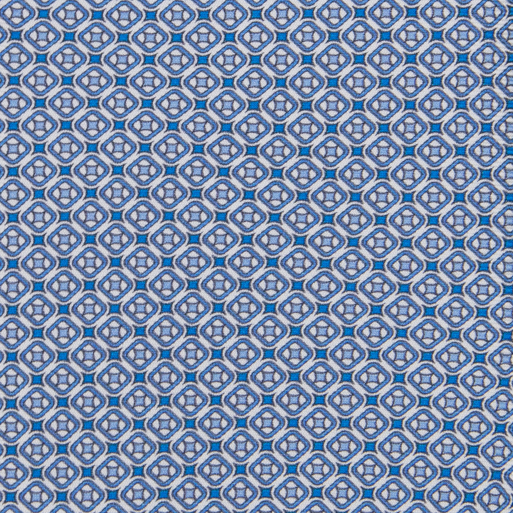 3-fold Silk Tie with Geometric Pattern White-M49759