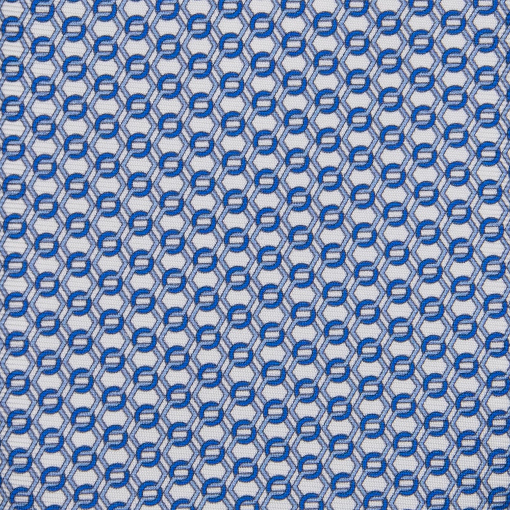 3-fold Silk Tie with White Linked Pattern - MO8468