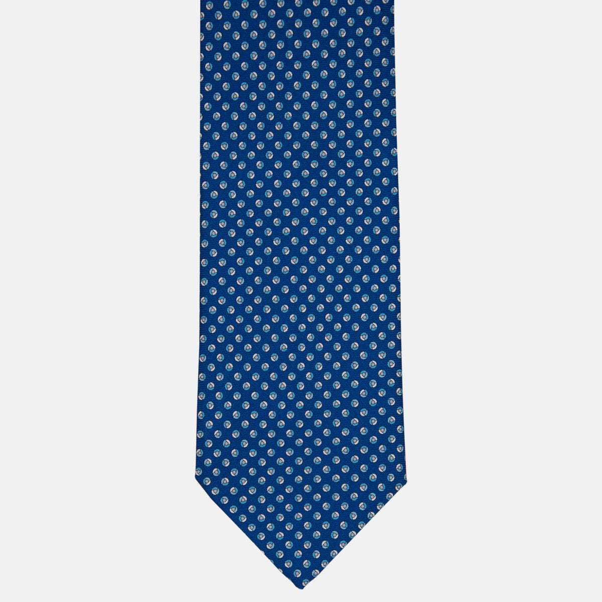 3-fold Silk Tie Geometric Pattern Light Blue - M50004