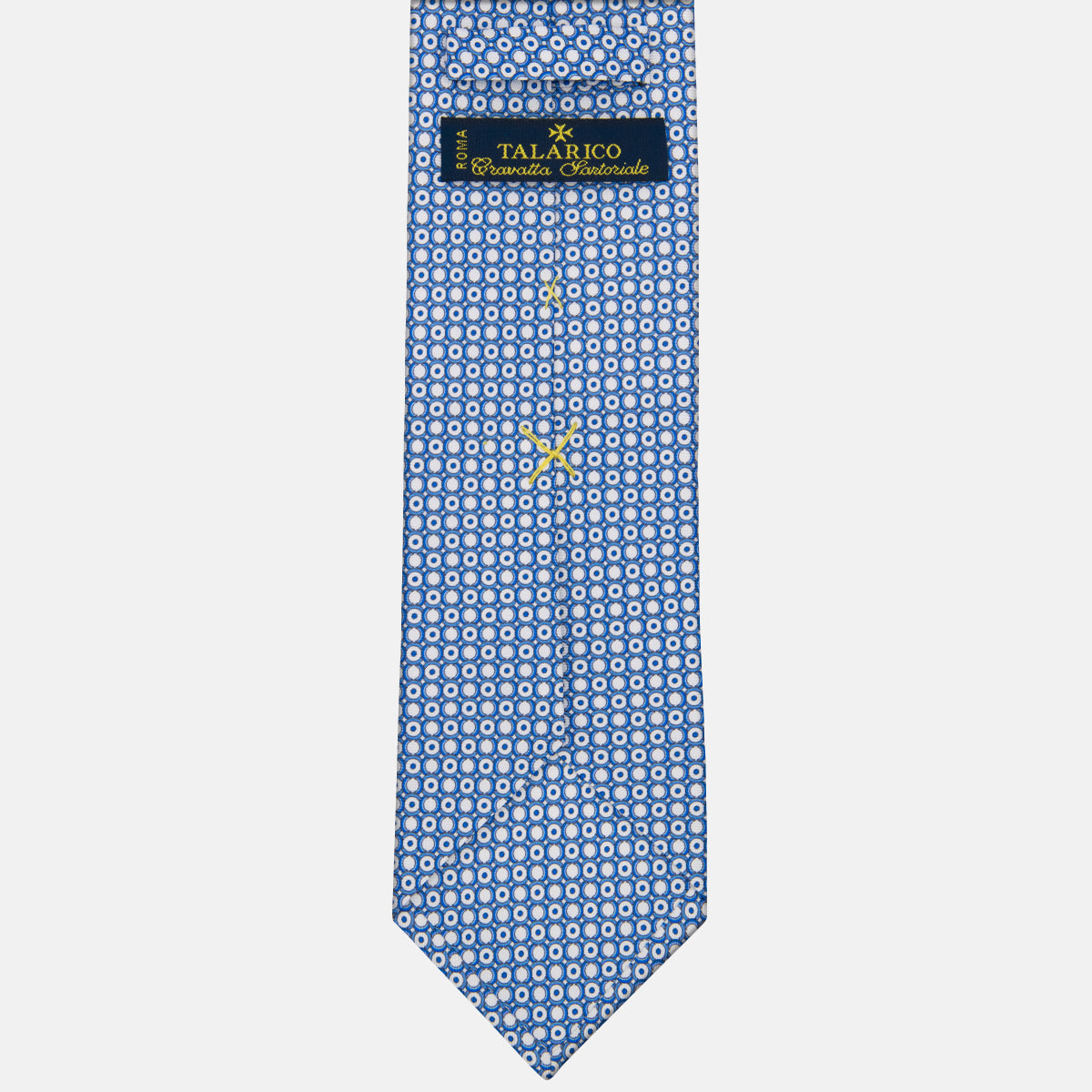 3-fold Silk Tie with White Geometric Pattern - M50033