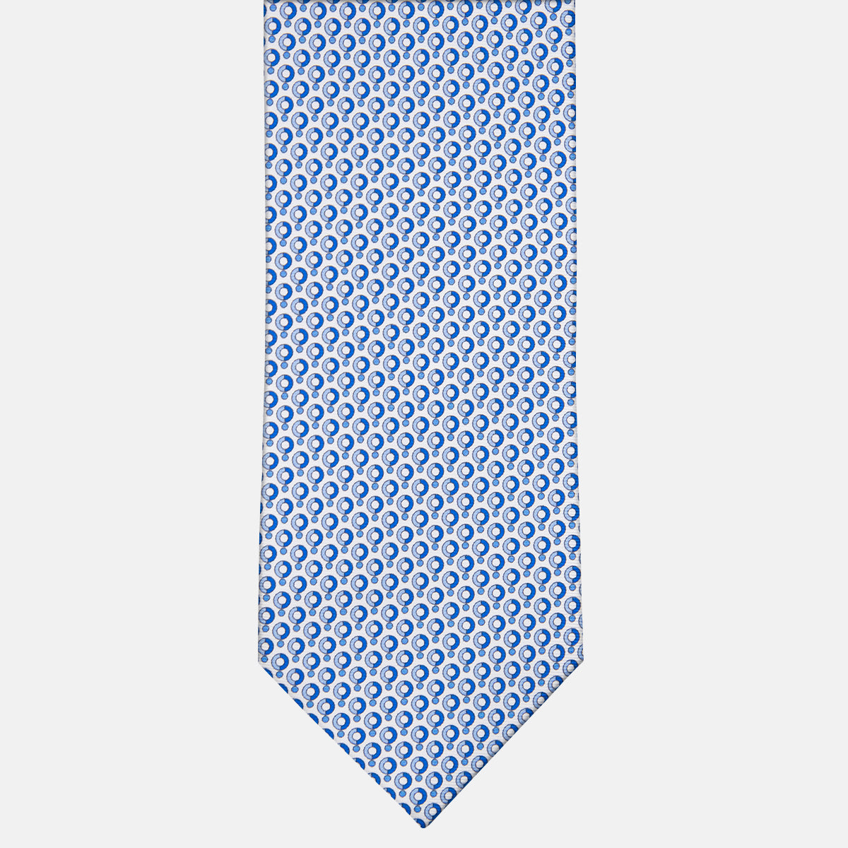 3-fold Silk Tie with White Polka Dot Pattern - M50026