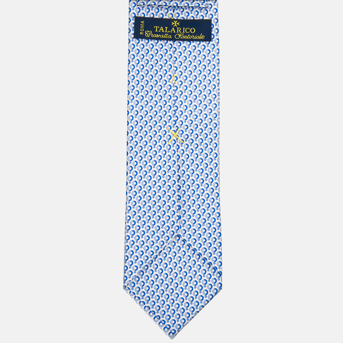 3-fold Silk Tie with White Polka Dot Pattern - M50026