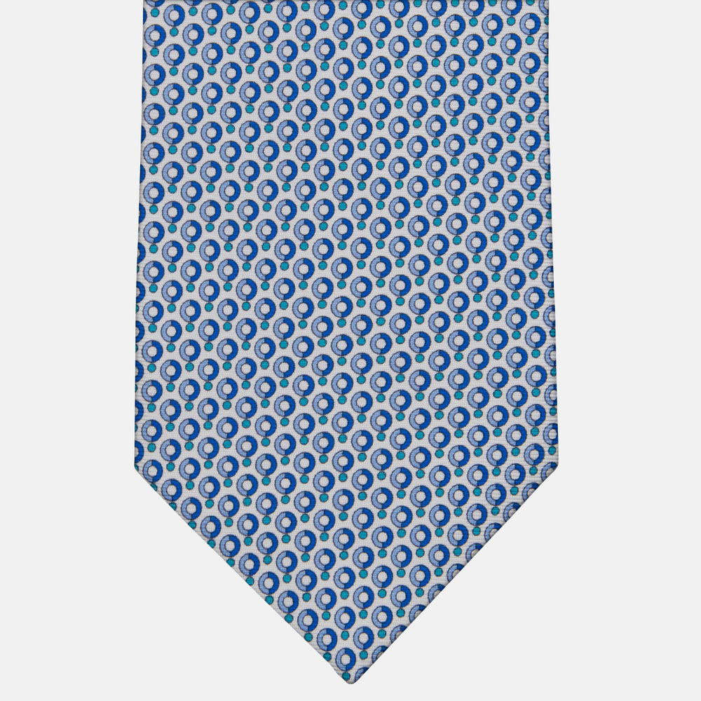 3-fold Tie in Silk with White Polka Dot Pattern - M50026