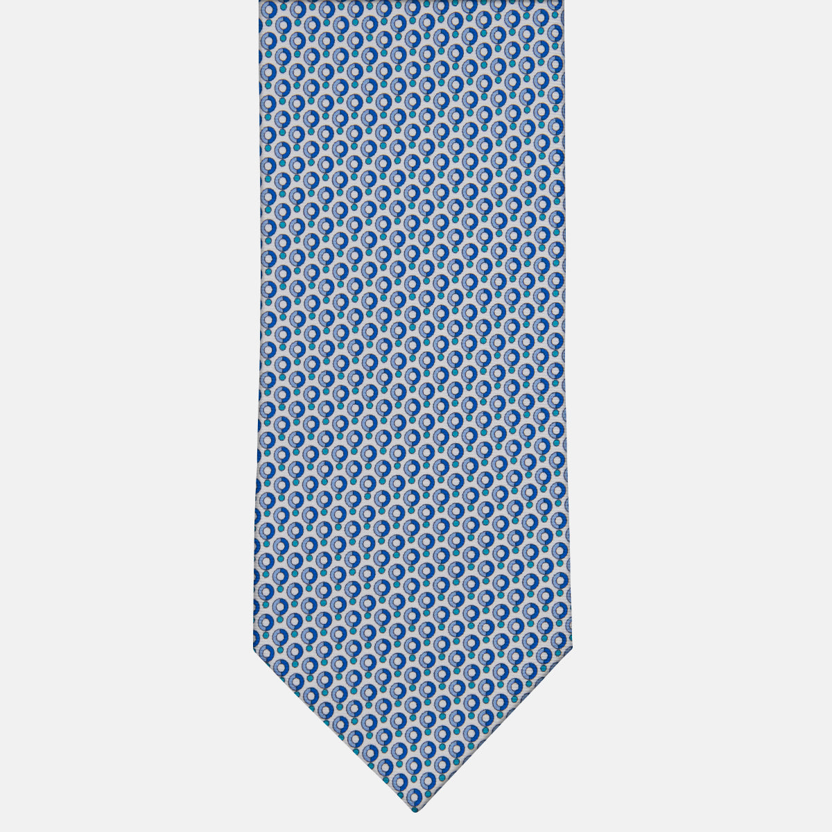 3-fold Silk Tie with White Polka Dot Pattern - M50026