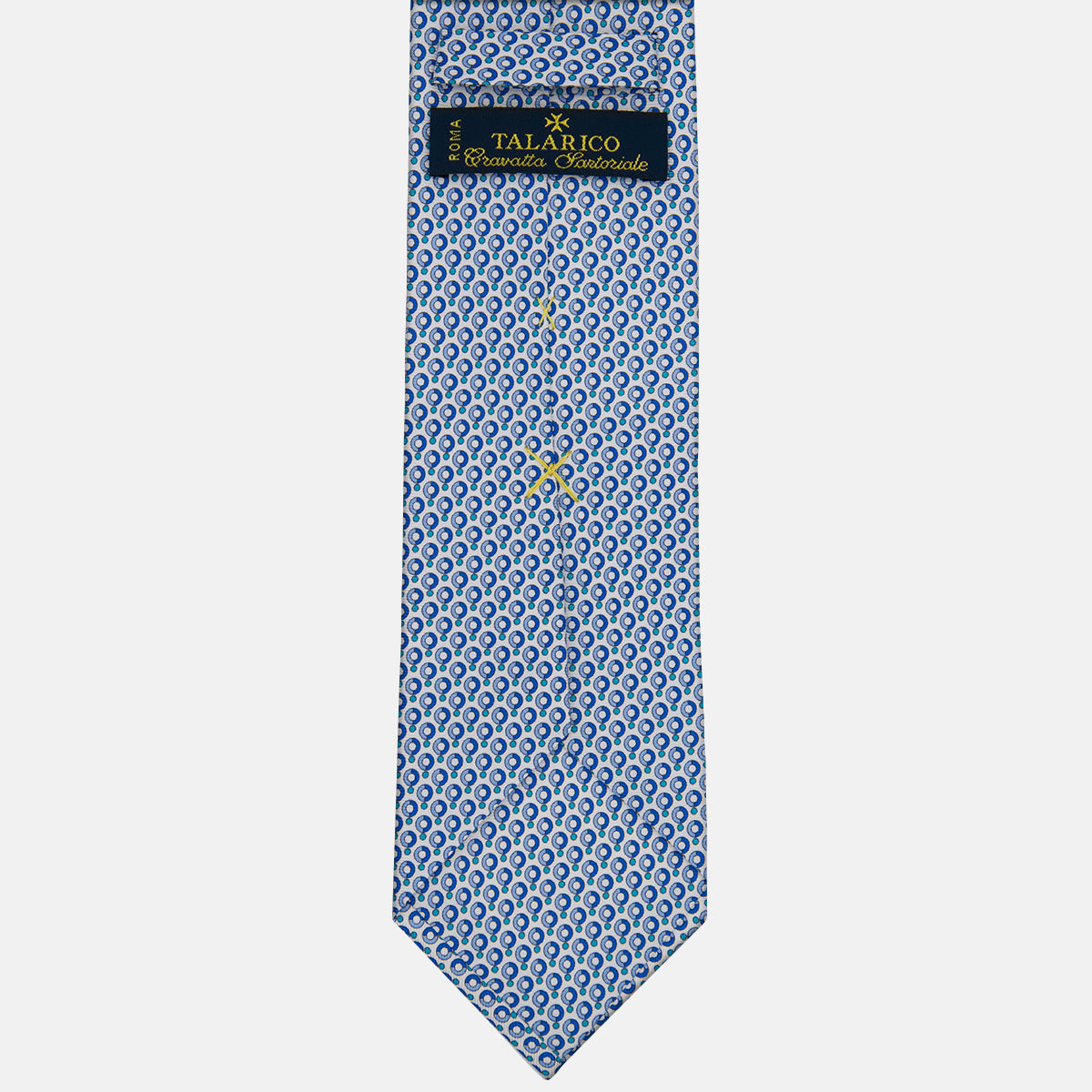 3-fold Silk Tie with White Polka Dot Pattern - M50026