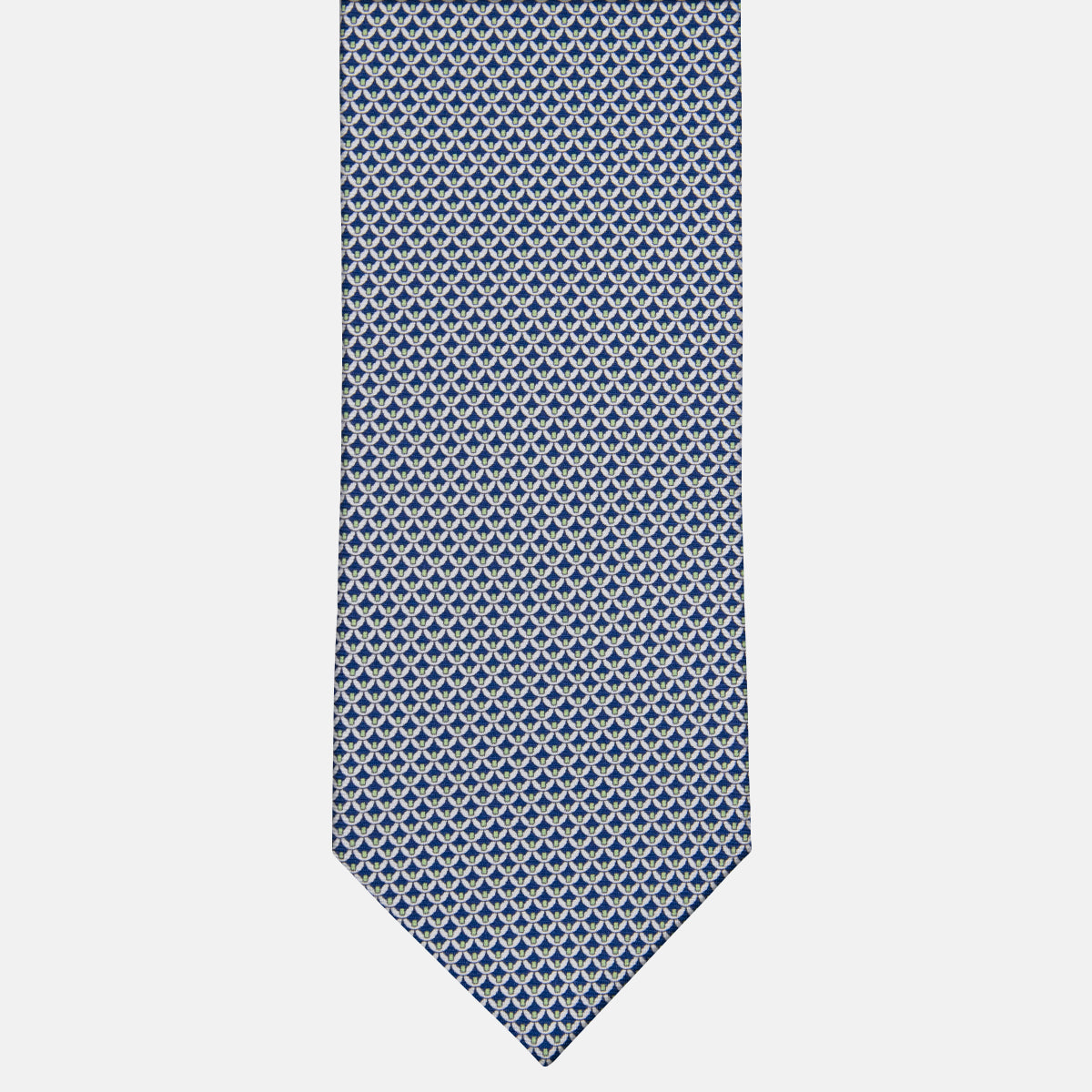 3-fold Silk Tie Geometric Pattern Blue Green - M50025