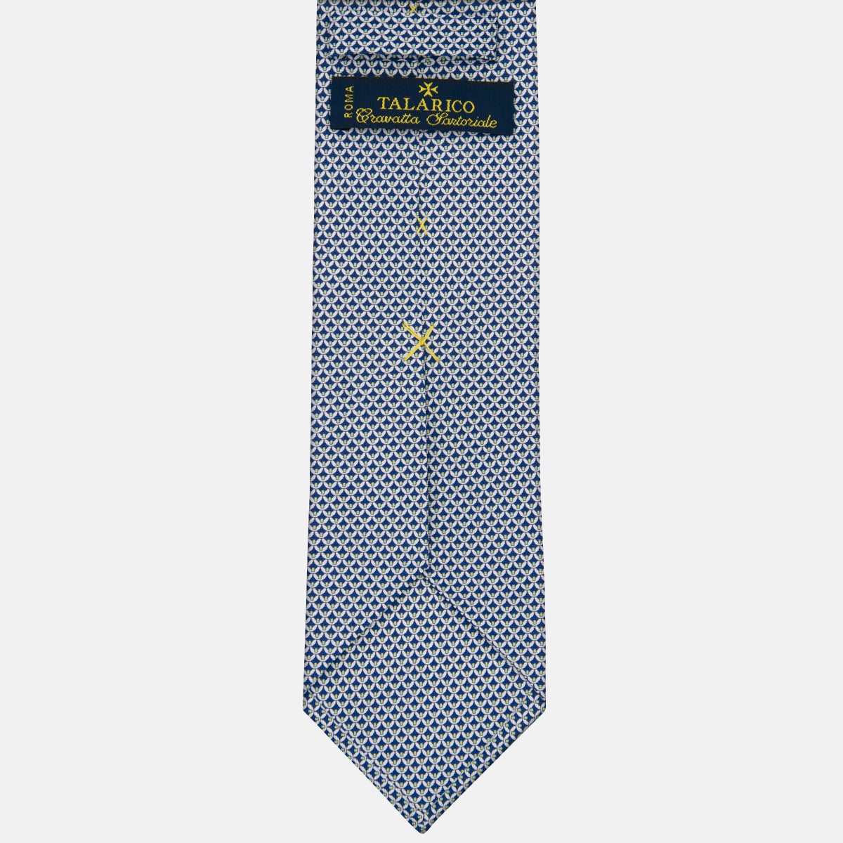 3-fold Silk Tie Geometric Pattern Blue Green - M50025