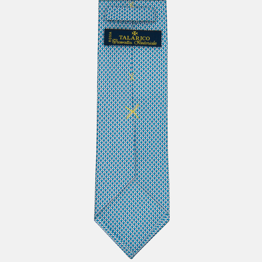 3-fold Silk Tie with Geometric Pool Pattern - M50025