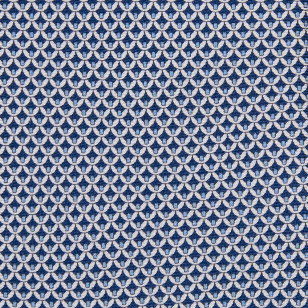 3-fold Tie in Geometric Pattern Light Blue Silk - M50025