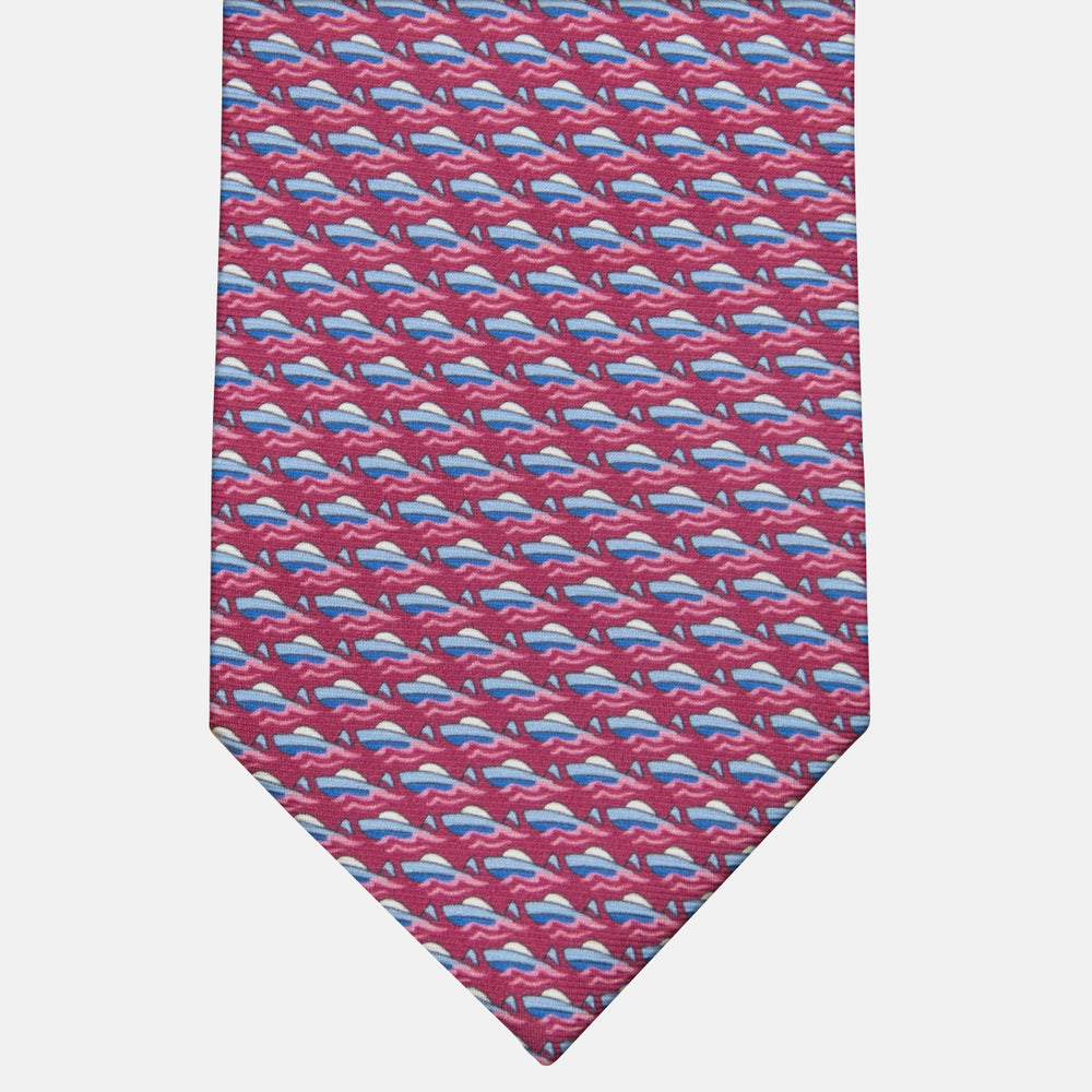 3-fold Silk Tie Fantasy Boat Magenta - M49151