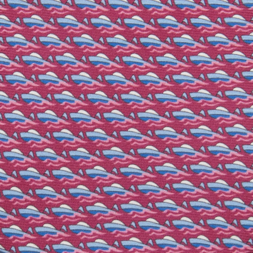 3-fold Silk Tie Fantasy Boat Magenta - M49151