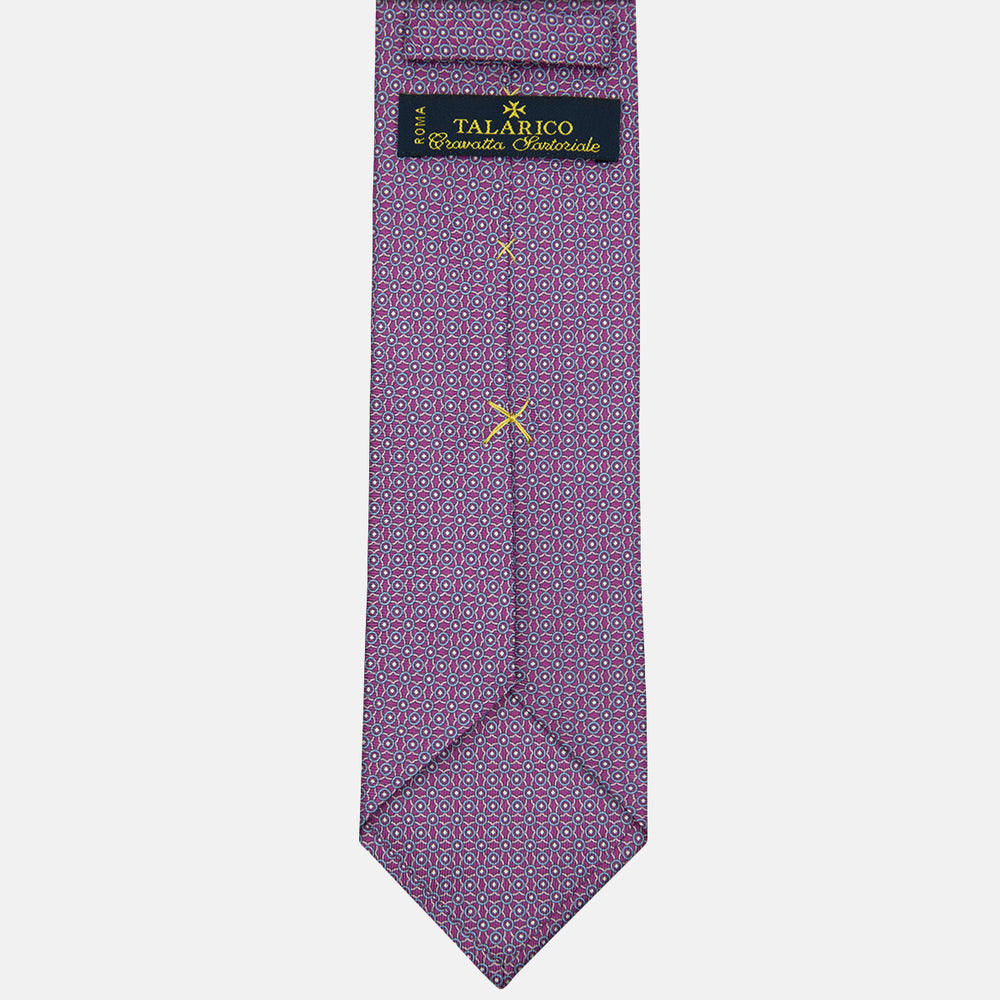 3-fold Silk Tie in Magenta Pattern - MO9373