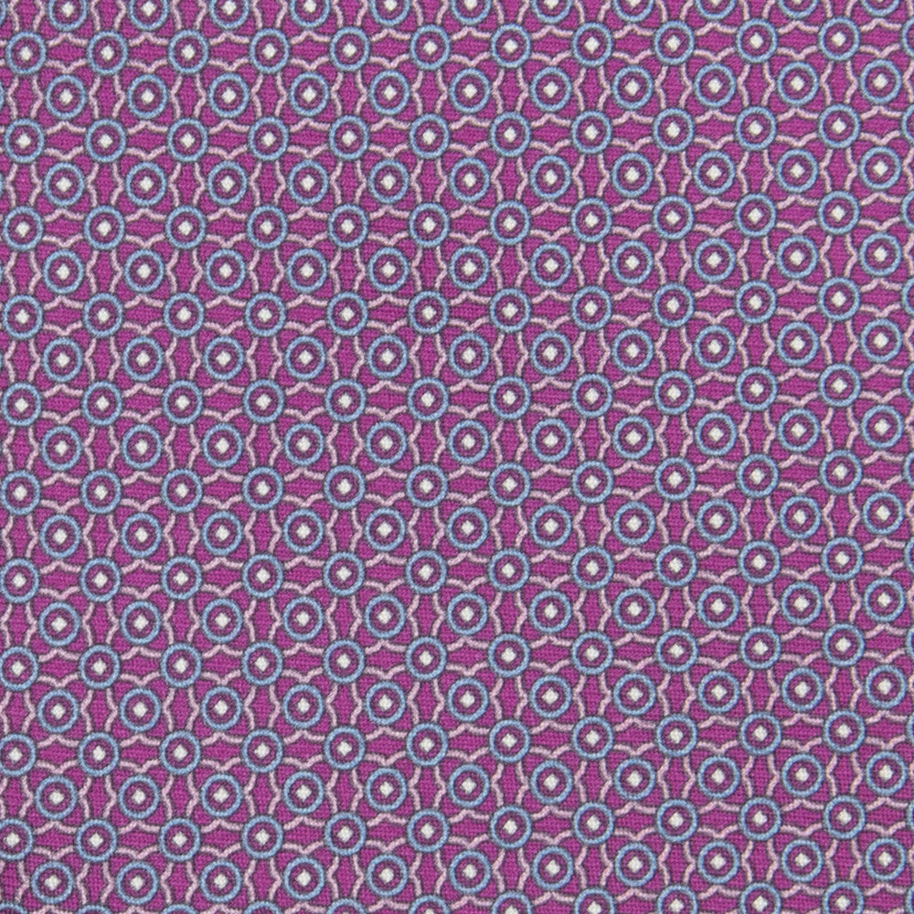 3-fold Silk Tie in Magenta Pattern - MO9373