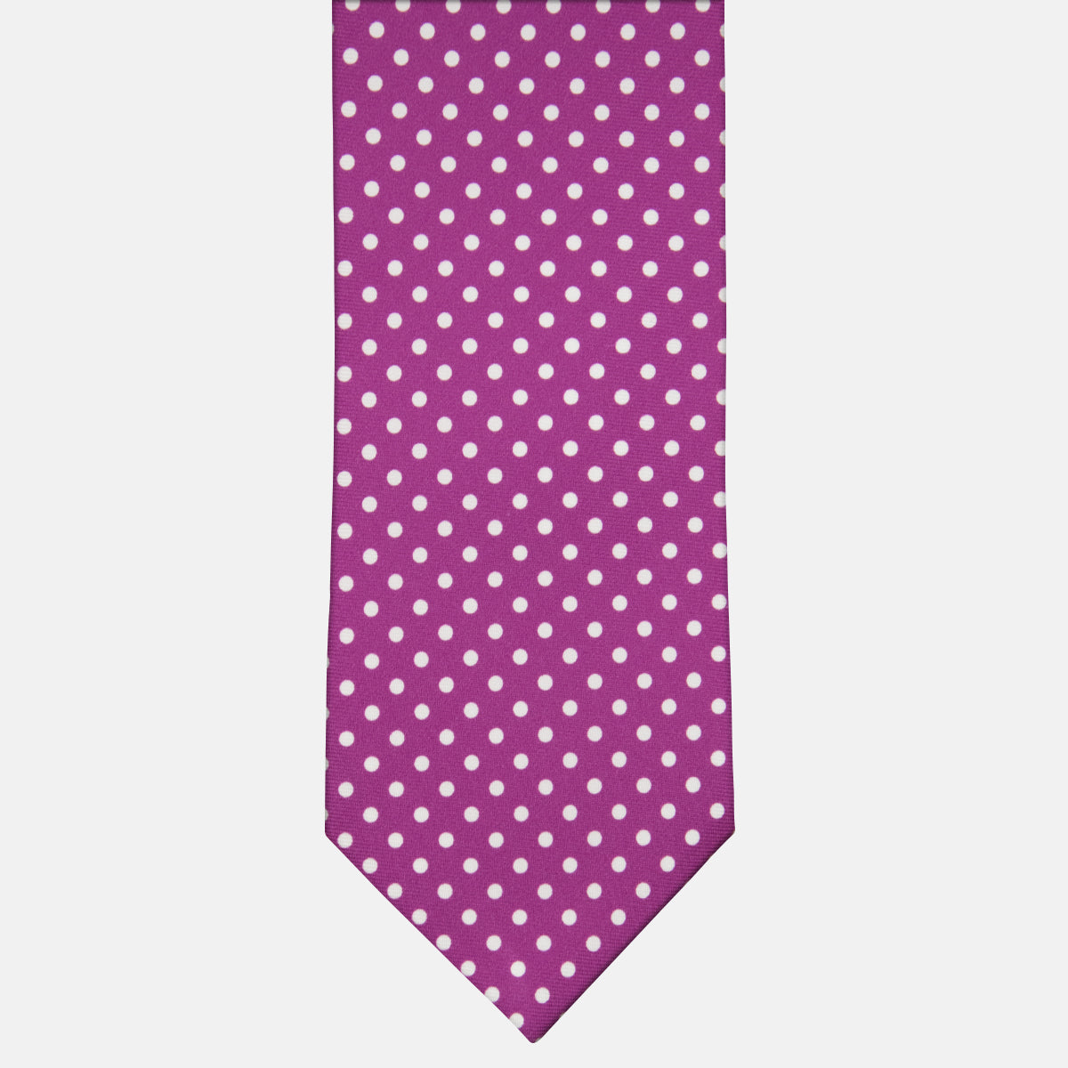 3-fold Silk Tie with Magenta Polka Dot Pattern - M6847