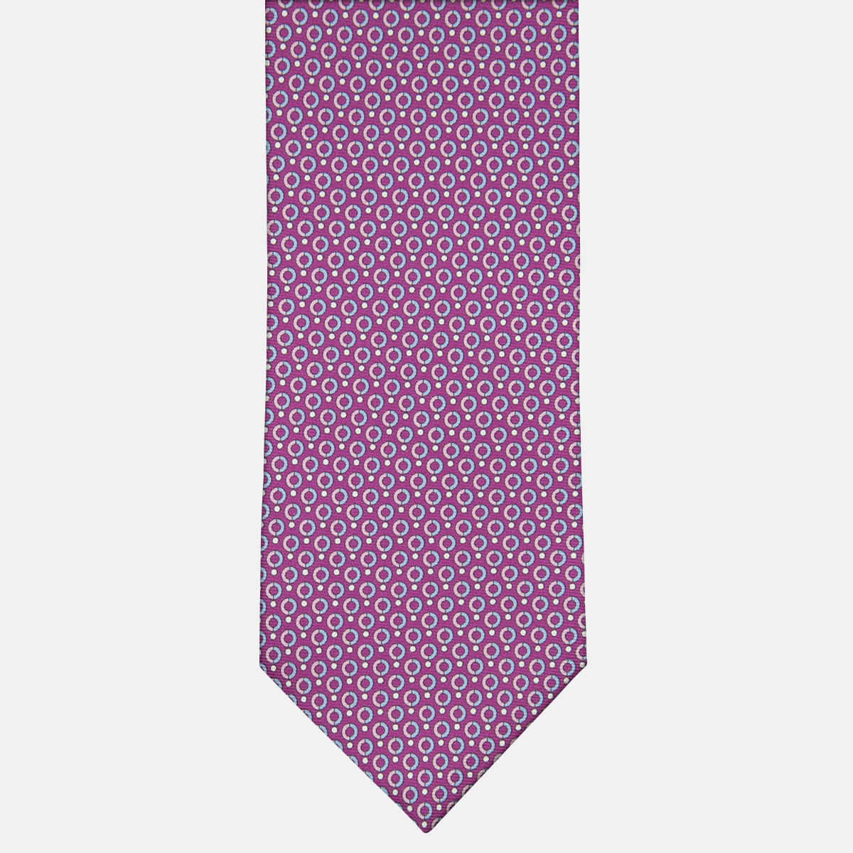 Cravatta 3 pieghe in Seta Fantasia Pois Magenta- M50026