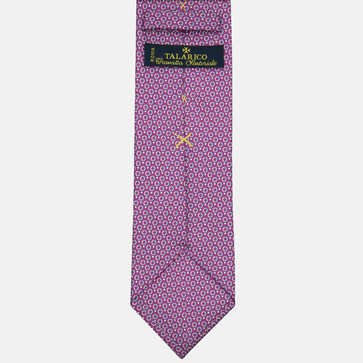 Cravatta 3 pieghe in Seta Fantasia Pois Magenta- M50026