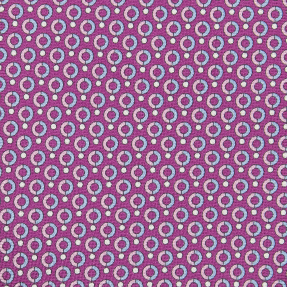 3-fold Tie in Silk with Magenta Polka Dot Pattern - M50026