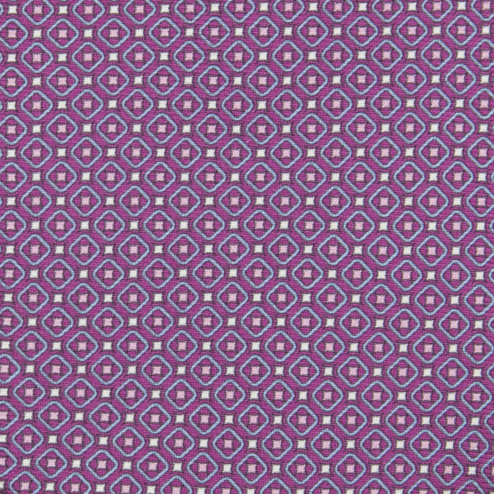3-fold Silk Tie Geometric Pattern Magenta - M49759