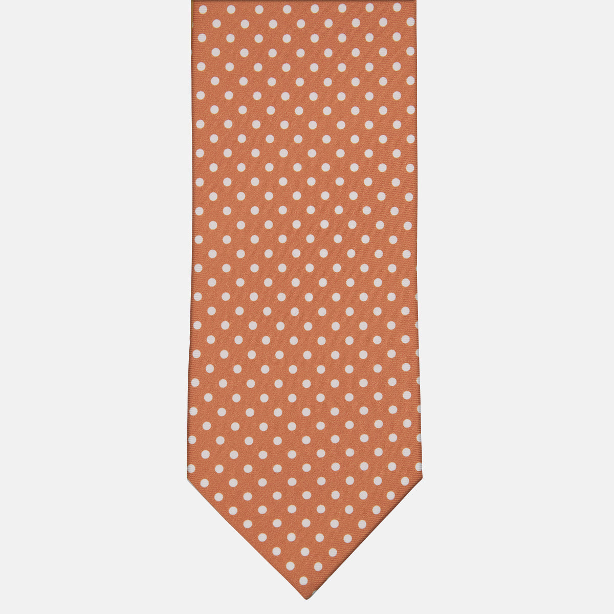 3-fold Silk Tie with Orange Polka Dot Pattern - M6847